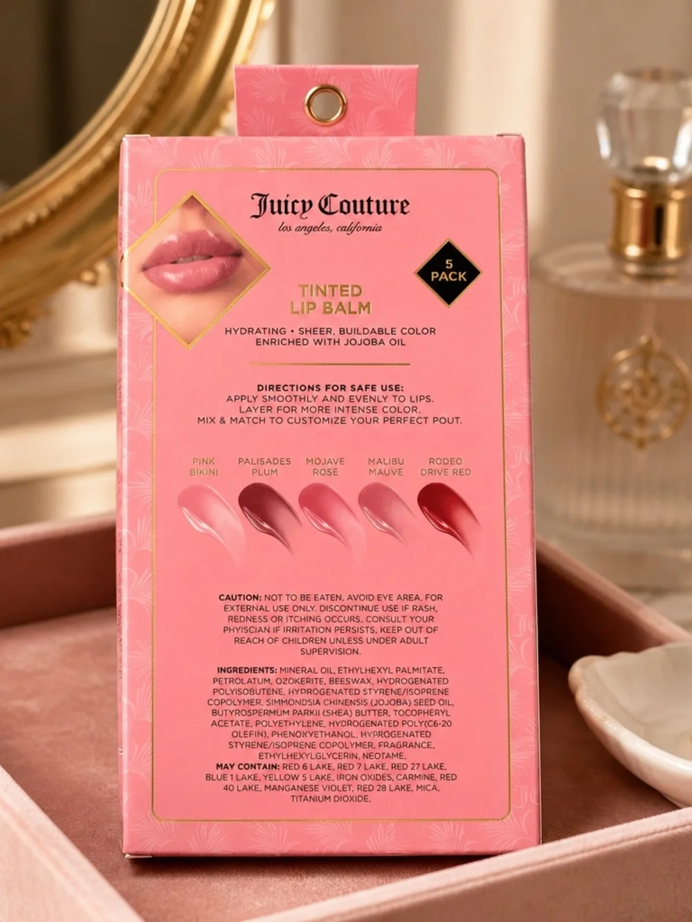 Juicy Couture Tinted Lip Balm 5 Pack NWT Hydrating Lip Set
